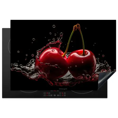 Kersen - Fruit - Water Inductie beschermer vinyl 3mm klein -3d