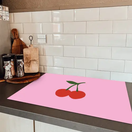 Kersen - Roze - Illustratie Inductie beschermer vinyl 3mm klein -sfeer3
