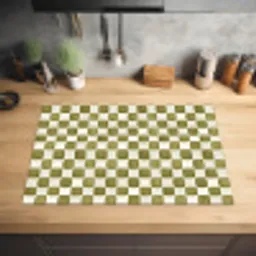 Schaak - Patroon - Groen Inductie beschermer vinyl 3mm klein 276 -sfeer5