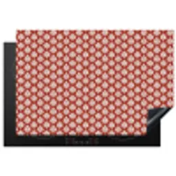 Chic - ornament - Rood  - Wit Inductie beschermer vinyl 3mm klein 276 -3d