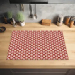 Chic - ornament - Rood  - Wit Inductie beschermer vinyl 3mm klein 276 -sfeer5
