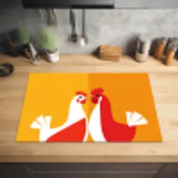Kippen - Oranje - Vlakken Inductie beschermer vinyl 3mm klein -sfeer5