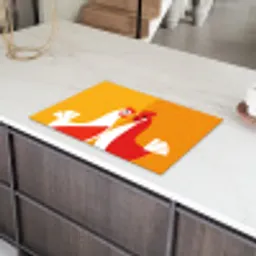 Kippen - Oranje - Vlakken Inductie beschermer vinyl 3mm klein -sfeer8