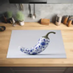 Chilipeper - Keramiek - Blauw Inductie beschermer vinyl 3mm klein -sfeer5