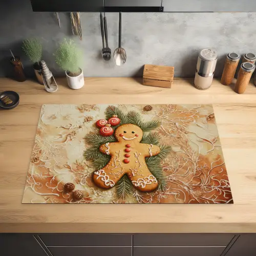 Kerstmis - Koekje - Poppetje - Speculaas Inductie beschermer vinyl 3mm klein -sfeer5