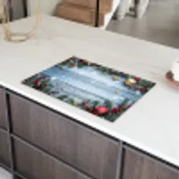 Kerstomlijsting - Sneeuw - Meerkleurig Inductie beschermer vinyl 3mm klein -sfeer8