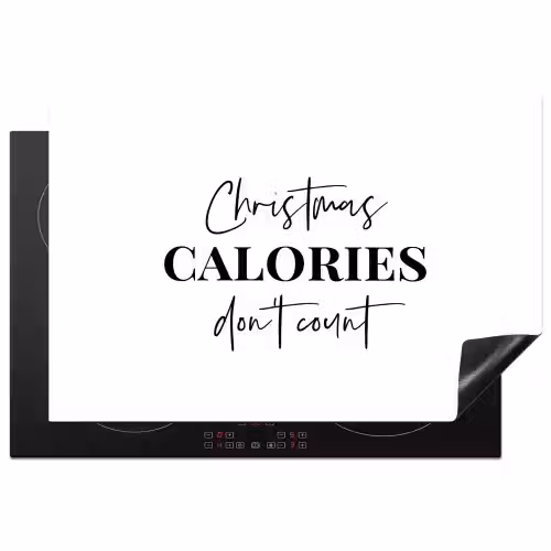 Kerst quote - Winter - Christmas calories - Wit Inductie beschermer vinyl 3mm klein -3d