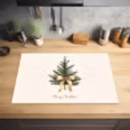 Kerstboom - Kerst - Merry Christmas - Beige Inductie beschermer vinyl 3mm klein -sfeer5