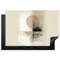 Cirkel - Compositie - Diepte - Beige Inductie beschermer vinyl 3mm klein -3d