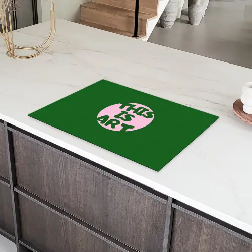 Cirkel - Roze - Tekst - Art Inductie beschermer vinyl 3mm klein -sfeer8