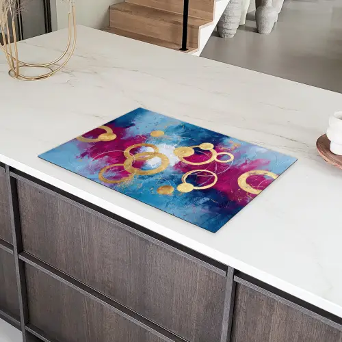 Cirkels - Goud - Abstract Inductie beschermer vinyl 3mm klein -sfeer8