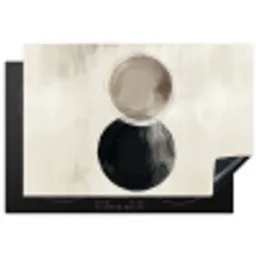 Cirkels - Vorm - Beige - Abstract Inductie beschermer vinyl 3mm klein -3d