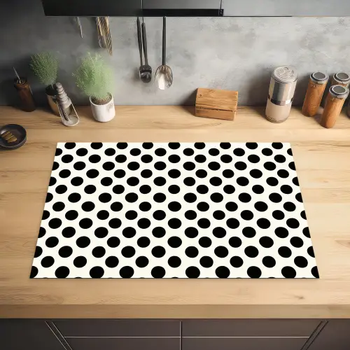 Klassiek - Stippen - Zwart Inductie beschermer vinyl 3mm klein 276 -sfeer5