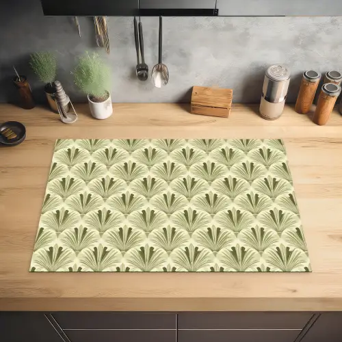 Klassiek - Waaier - Groen Inductie beschermer vinyl 3mm klein 276 -sfeer5