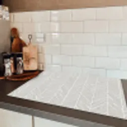 Klassiek - Visgraat - Grijs Inductie beschermer vinyl 3mm klein 276 -sfeer3