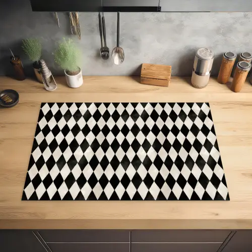 Klassiek - Patroon - Zwart Inductie beschermer vinyl 3mm klein 276 -sfeer5