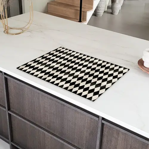 Klassiek - Patroon - Zwart Inductie beschermer vinyl 3mm klein 276 -sfeer8
