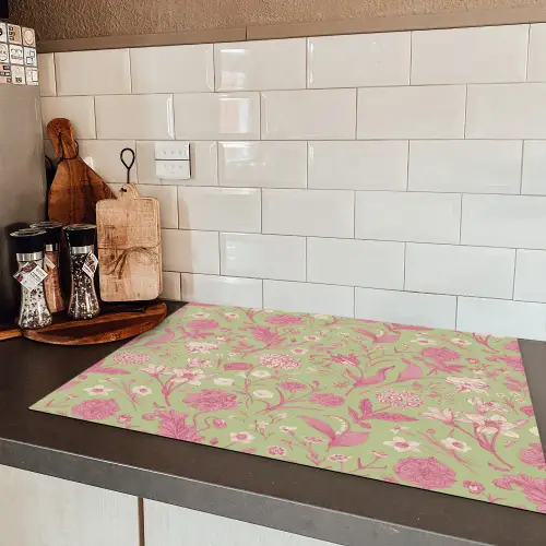 Classic - Pink - Mint Inductie beschermer vinyl 3mm klein 276 -sfeer3