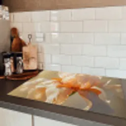 Close up - Oranje - Iris Inductie beschermer vinyl 3mm klein -sfeer3