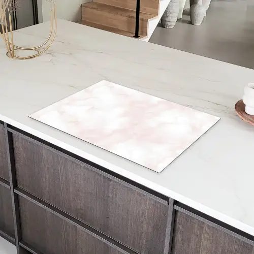 Wolkenstructuur - Roze - Marmer Inductie beschermer vinyl 3mm klein 276 -sfeer8