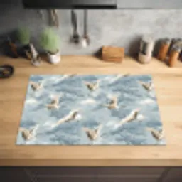 Wolken - Kraanvogels - Blauw Inductie beschermer vinyl 3mm klein 276 -sfeer5