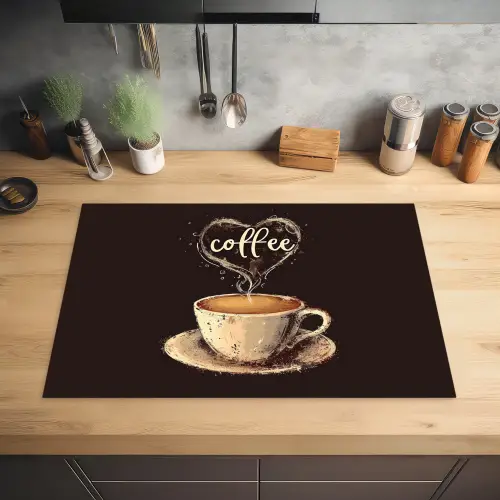 Koffieliefde Inductie beschermer vinyl 3mm klein -sfeer5