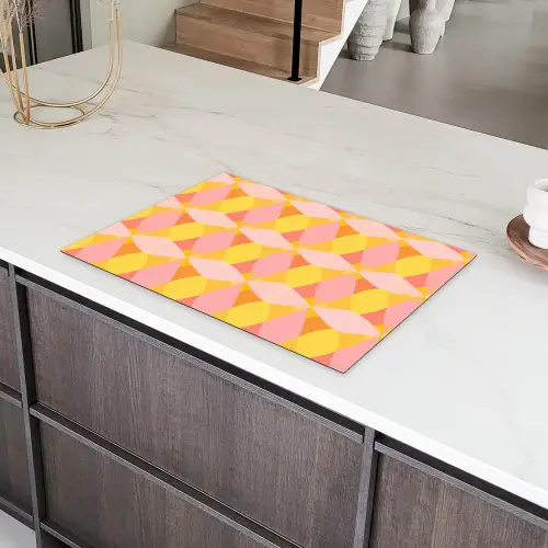 Kleurrijk - Ruitpatroon - Bladvormen Inductie beschermer vinyl 3mm klein 276 -sfeer8