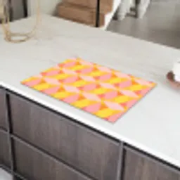 Kleurrijk - Ruitpatroon - Bladvormen Inductie beschermer vinyl 3mm klein 276 -sfeer8