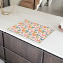 Kleurrijk - Hartjes - Patroon - Beige Inductie beschermer vinyl 3mm klein 276 -sfeer8