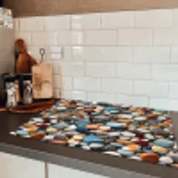 Kleuren - Strepen - Kiezels Inductie beschermer vinyl 3mm klein 276 -sfeer3