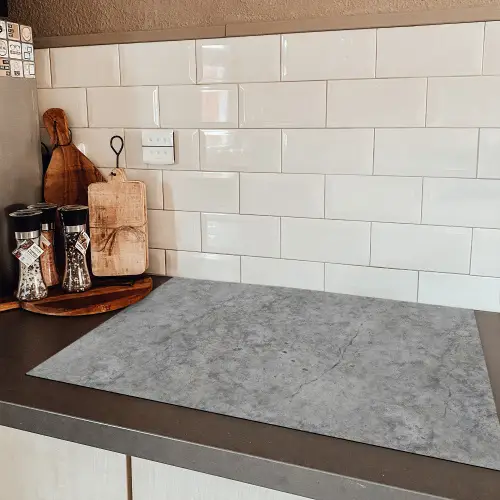 Beton - Antiek - Patronen Inductie beschermer vinyl 3mm klein 276 -sfeer3