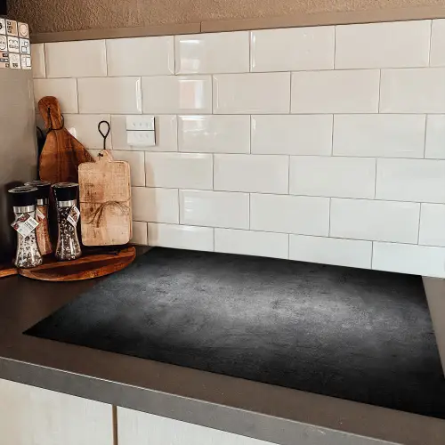 Beton - Grijs - Retro - Cement - Textuur Inductie beschermer vinyl 3mm klein -sfeer3