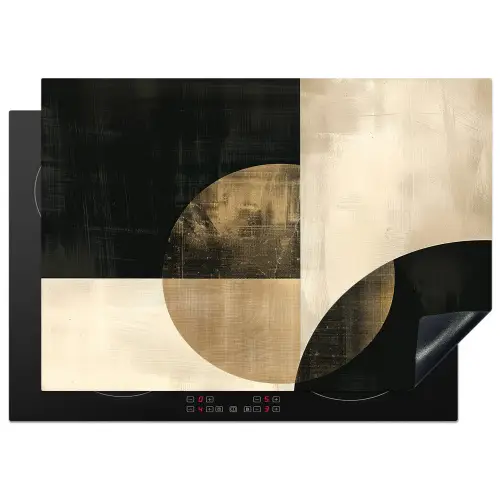 Contrasten in Cirkel en Vierkant Inductie beschermer vinyl 3mm middel -3d
