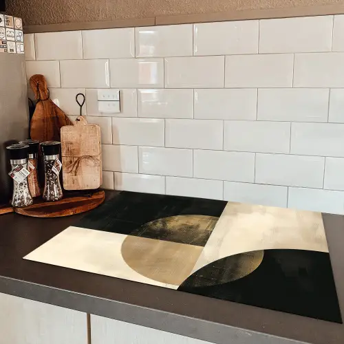 Contrasten in Cirkel en Vierkant Inductie beschermer vinyl 3mm middel -sfeer3