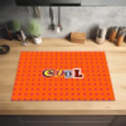 Cool - Stippen - Oranje Inductie beschermer vinyl 3mm klein -sfeer5