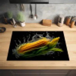 Maïs - Groente - Planten - Zwart - Water Inductie beschermer vinyl 3mm klein -sfeer5