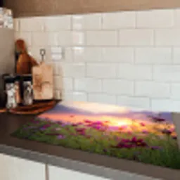 Cosmos bij Zonsondergang Inductie beschermer vinyl 3mm klein -sfeer3