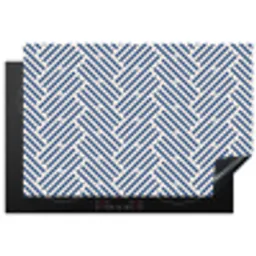 Crème - Blauw - Strepen - Patroon Inductie beschermer vinyl 3mm klein 276 -3d