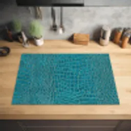 Krokodillenleertextuur - Blauw - Exotisch Inductie beschermer vinyl 3mm klein -sfeer5