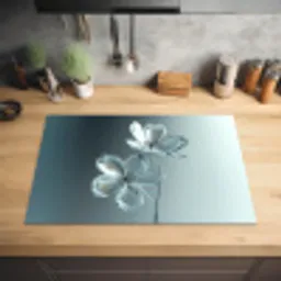 Kristal - Bloemen - Grijs Inductie beschermer vinyl 3mm klein -sfeer5
