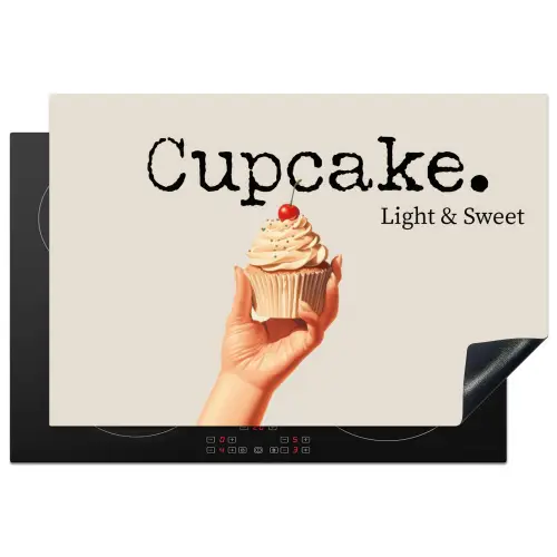 Cupcake - Zoet - Kers Inductie beschermer vinyl 3mm klein -3d
