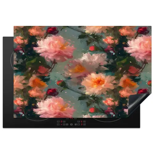 Dahlia - Bloemen - Patroon Inductie beschermer vinyl 3mm klein 276 -3d