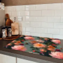 Dahlia - Bloemen - Patroon Inductie beschermer vinyl 3mm klein 276 -sfeer3