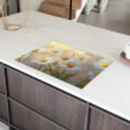 Madeliefjes - Wit - Zonlicht Inductie beschermer vinyl 3mm klein -sfeer8