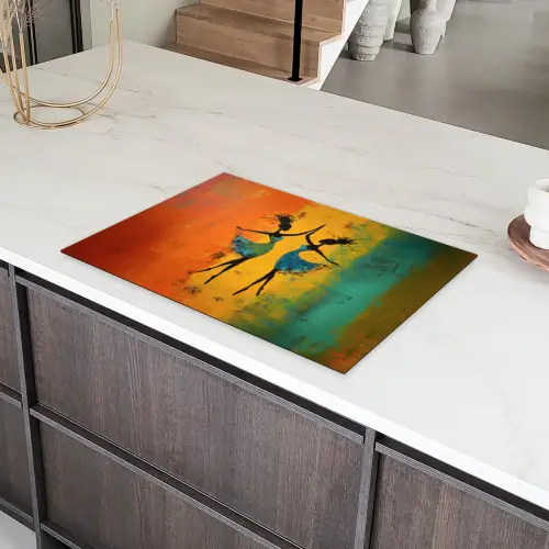 Dansen - Vrouwen - Verfstructuur Inductie beschermer vinyl 3mm klein -sfeer8