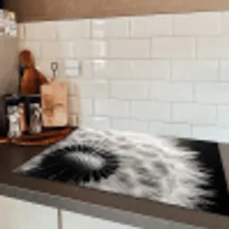 Paardenbloem - Zwart - Wit Inductie beschermer vinyl 3mm klein -sfeer3