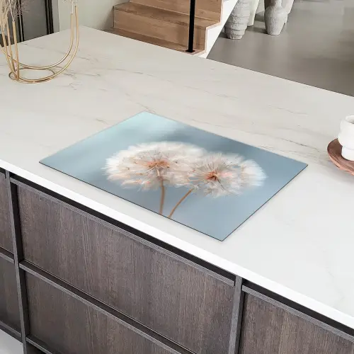 Paardenbloemen - Pluisjes - Wit Inductie beschermer vinyl 3mm klein -sfeer8
