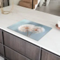 Paardenbloemen - Pluisjes - Wit Inductie beschermer vinyl 3mm klein -sfeer8