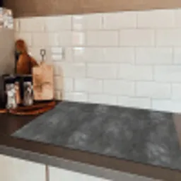 Donkergrijs - Ruw - Beton Inductie beschermer vinyl 3mm klein 276 -sfeer3