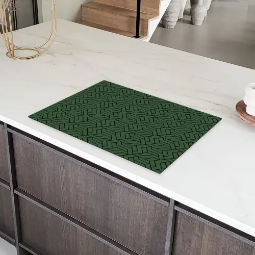 Donkergroen - Patroon - Lijnen - Zwart Inductie beschermer vinyl 3mm klein 276 -sfeer8